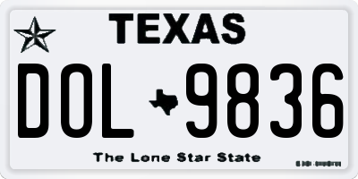 TX license plate DOL9836
