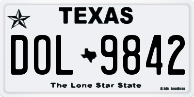 TX license plate DOL9842