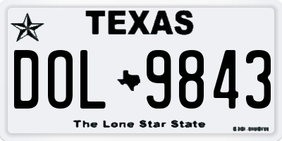 TX license plate DOL9843