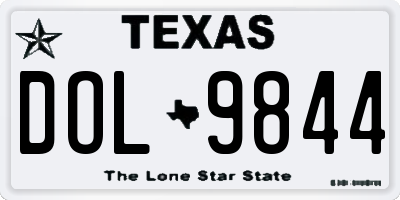 TX license plate DOL9844
