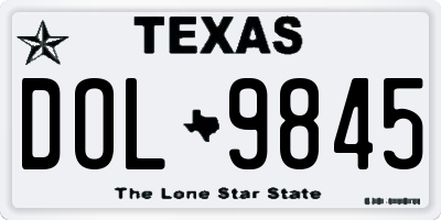 TX license plate DOL9845