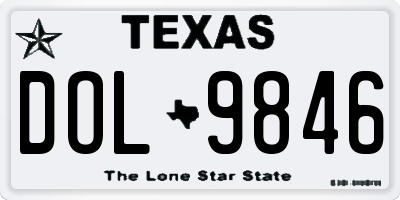 TX license plate DOL9846