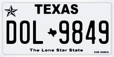TX license plate DOL9849