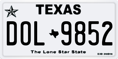 TX license plate DOL9852