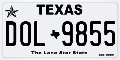 TX license plate DOL9855
