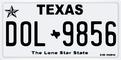 TX license plate DOL9856