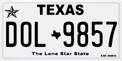 TX license plate DOL9857