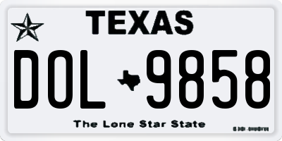 TX license plate DOL9858