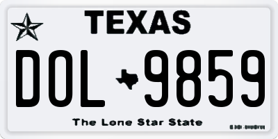 TX license plate DOL9859