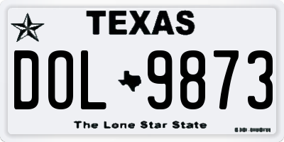 TX license plate DOL9873
