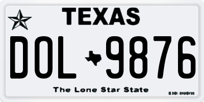 TX license plate DOL9876