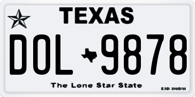 TX license plate DOL9878