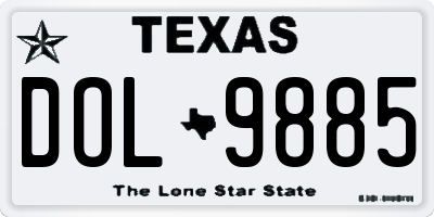 TX license plate DOL9885