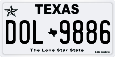 TX license plate DOL9886