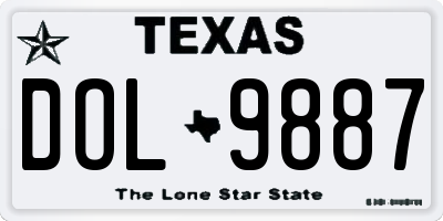 TX license plate DOL9887
