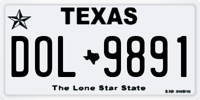TX license plate DOL9891