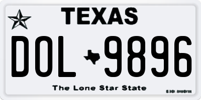TX license plate DOL9896
