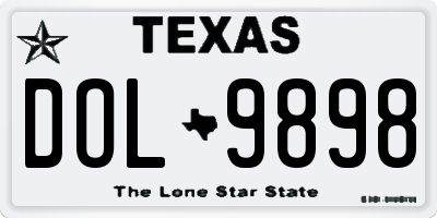 TX license plate DOL9898