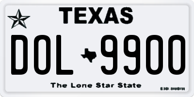 TX license plate DOL9900
