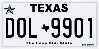 TX license plate DOL9901