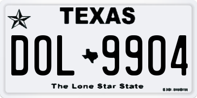 TX license plate DOL9904