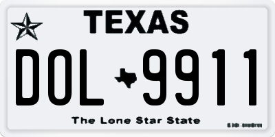 TX license plate DOL9911
