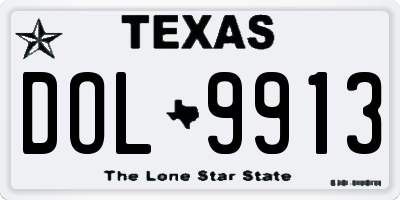 TX license plate DOL9913