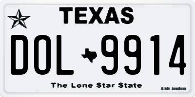 TX license plate DOL9914