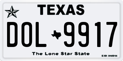 TX license plate DOL9917