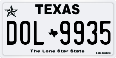 TX license plate DOL9935