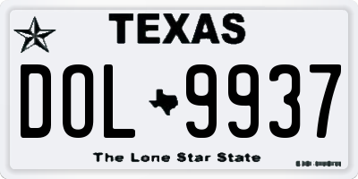 TX license plate DOL9937