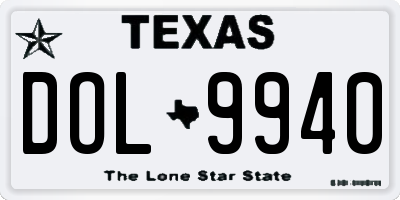 TX license plate DOL9940