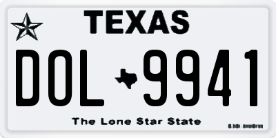 TX license plate DOL9941