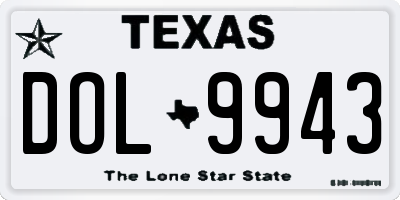 TX license plate DOL9943