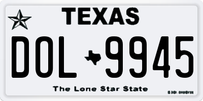 TX license plate DOL9945