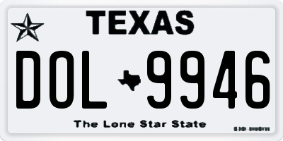 TX license plate DOL9946