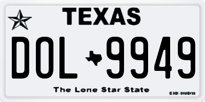 TX license plate DOL9949