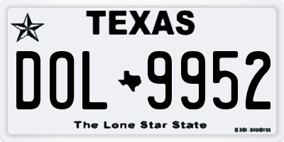 TX license plate DOL9952