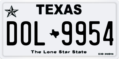 TX license plate DOL9954