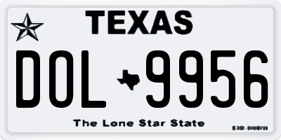 TX license plate DOL9956