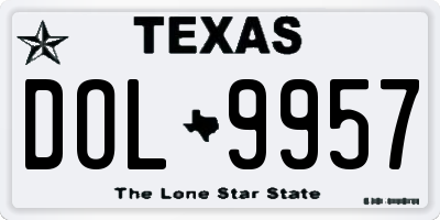 TX license plate DOL9957