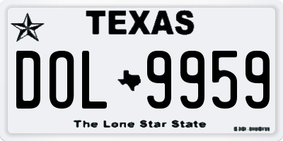 TX license plate DOL9959