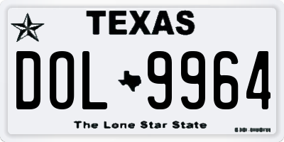 TX license plate DOL9964