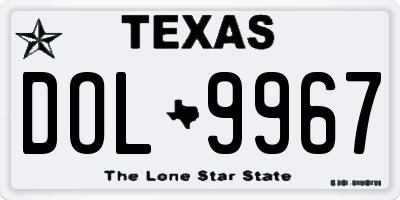TX license plate DOL9967