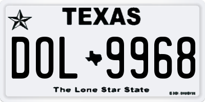 TX license plate DOL9968