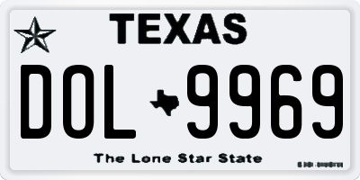 TX license plate DOL9969