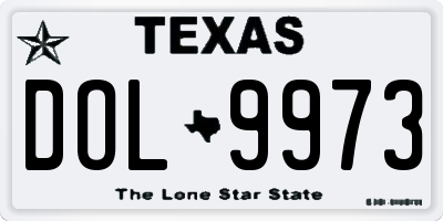 TX license plate DOL9973