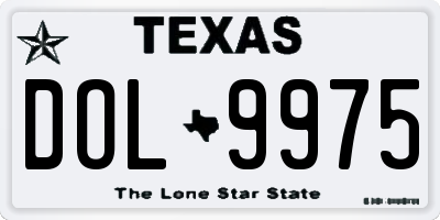 TX license plate DOL9975