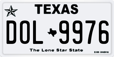 TX license plate DOL9976
