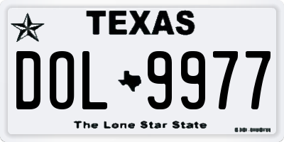 TX license plate DOL9977